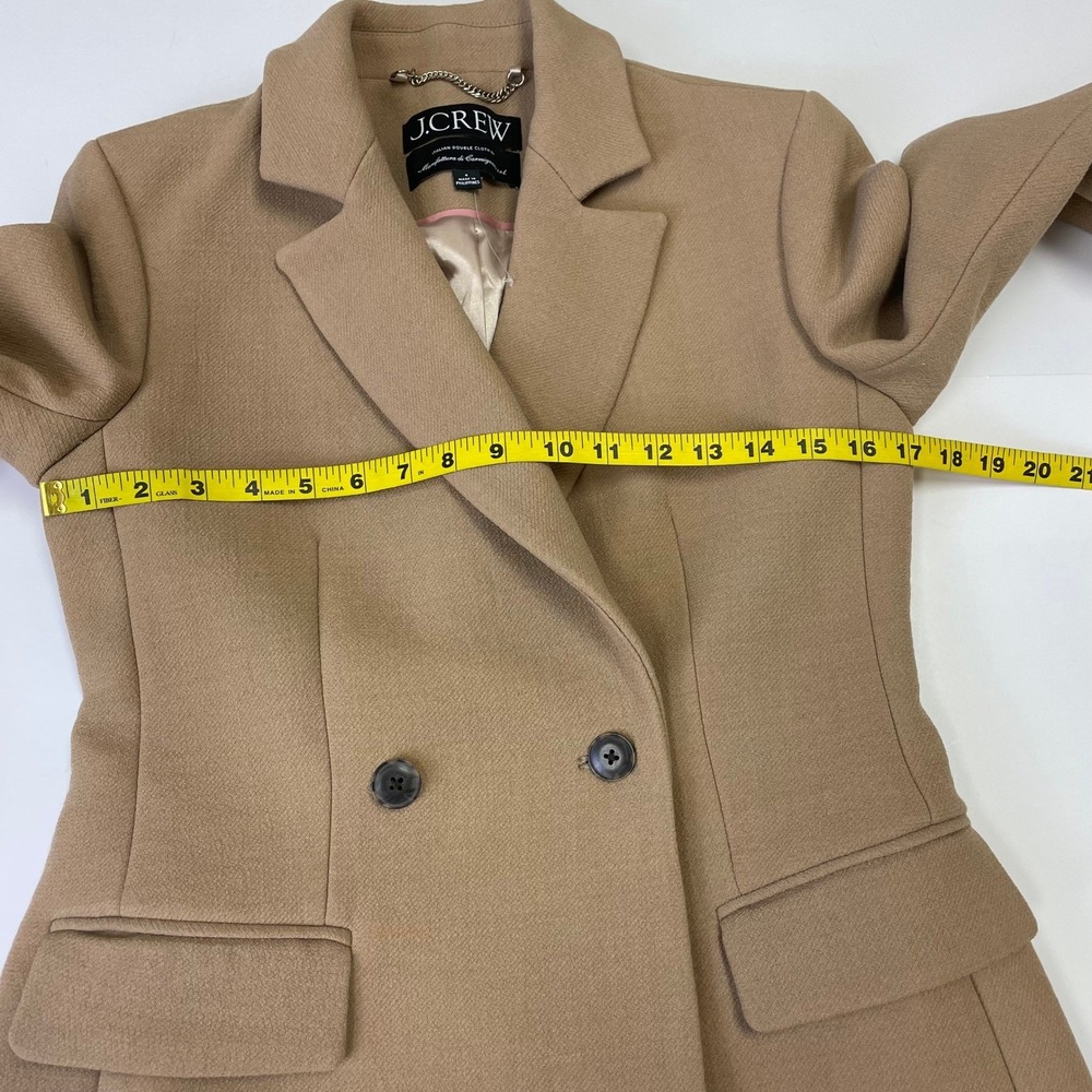 J.Crew Italian Double Cloth Wool Blazer Double Breasted Jacket 4 Camel Tan - Picture 12 of 16